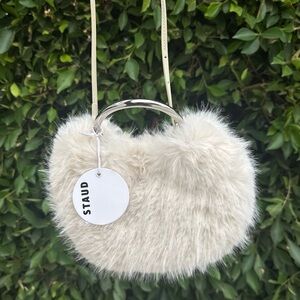 STAUD
Romeo Faux Fur Tote Bag In White